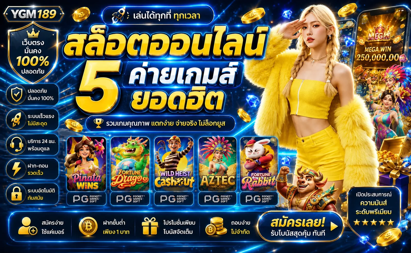 YGM189 ทางเข้า สมัคร โปรโมชั่น และข้อมูลบริการ